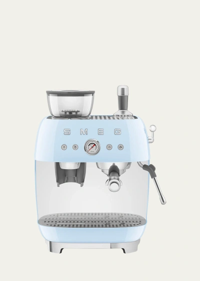 Smeg Semi-automatic Espresso Machine In Blue