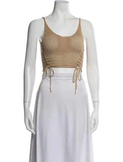 Pre-owned Smfk Scoop Neck Sleeveless Crop Top In Multicolor