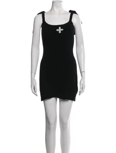 Pre-owned Smfk Square Neckline Mini Dress In Black