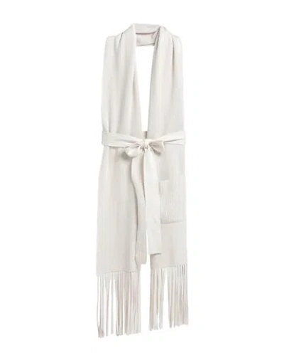 Sminfinity Woman Scarf Ivory Size - Cotton, Cashmere In Neutral