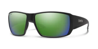 Pre-owned Smith Optics Guides Choice Polarized Sunglasses - Matte Black/green Mirror Lens
