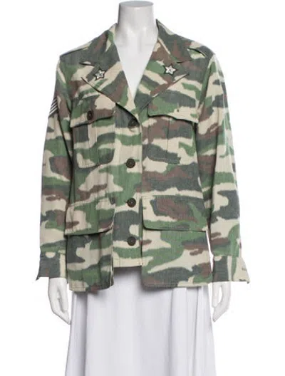 Pre-owned Smythe Camouflage Print Utility Jacket In Green