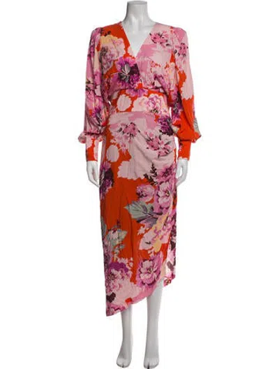 Pre-owned Smythe Floral Print Midi Length Dress In Pink