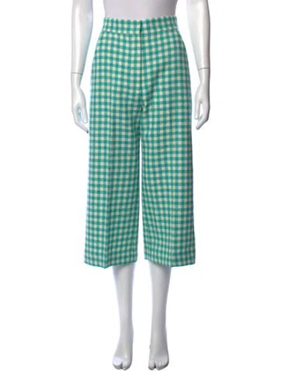 Pre-owned Smythe Plaid Print Straight Leg Pants In Blue