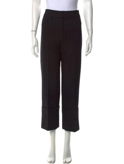 Pre-owned Smythe Striped Straight Leg Pants In Black