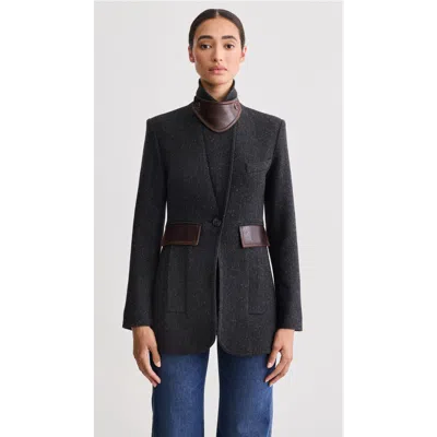 Smythe Tailored Boyfriend Blazer In Gray
