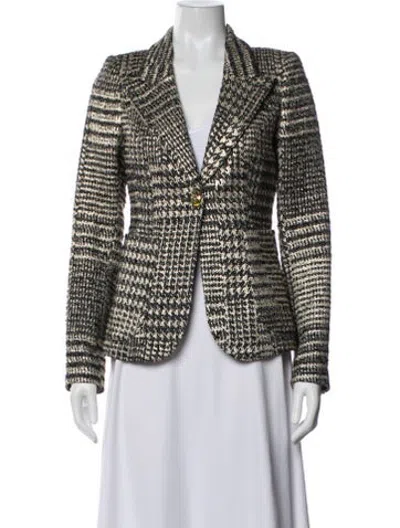 Pre-owned Smythe Tweed Pattern Blazer In Gold