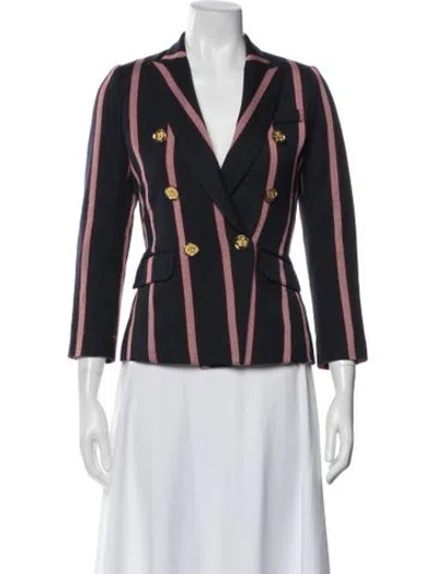 Pre-owned Smythe Wool Striped Blazer In Blue