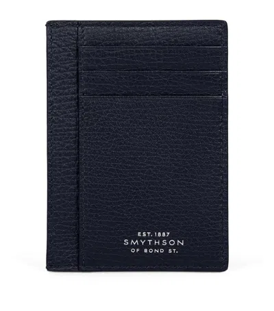 Smythson Calfskin Ludlow Card Holder In Navy