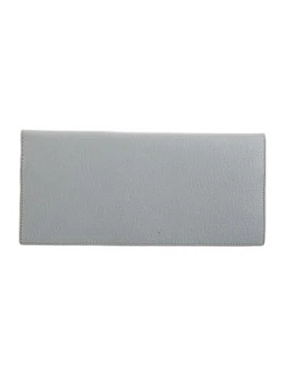 Pre-owned Smythson Leather Continental Wallet In Blue