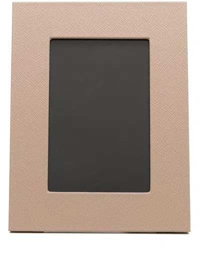 Smythson Leather Photo Frame In Neutrals