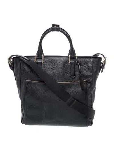 Pre-owned Smythson Leather Tote In Black