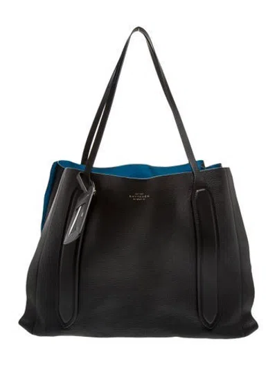 Pre-owned Smythson Leather Tote In Black