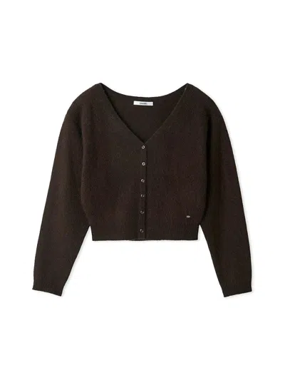Snidel Premium Wool Mink Cardigan In Brown