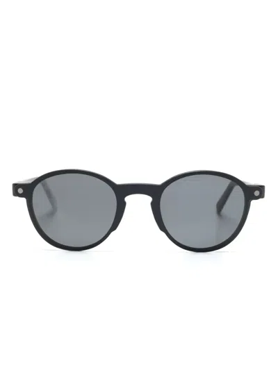 Snob Lillo Round-frame Clip-on Sunglasses In Black