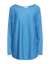 Snobby Sheep Woman Sweater Azure Size 6 Silk, Cashmere In Blue