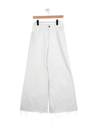 Pre-owned Soallure High-rise Wide Leg Jeans In White