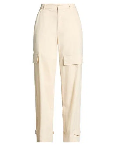 Soallure Woman Pants Ivory Size 8 Cotton, Polyamide, Elastane In White