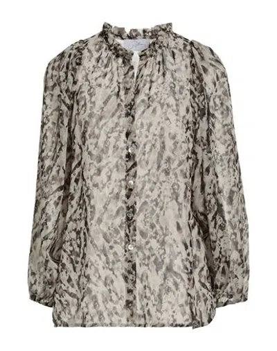Soallure Woman Shirt Beige Size 6 Polyester