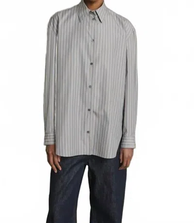 Soeur Grenade Oversized Striped Shirt In Anthracite Bronze In Gray