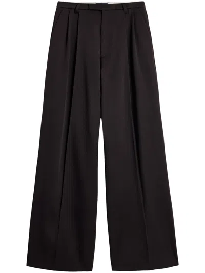 Soeur Laumiere High-waist Pleated Wide-leg Pants In Black