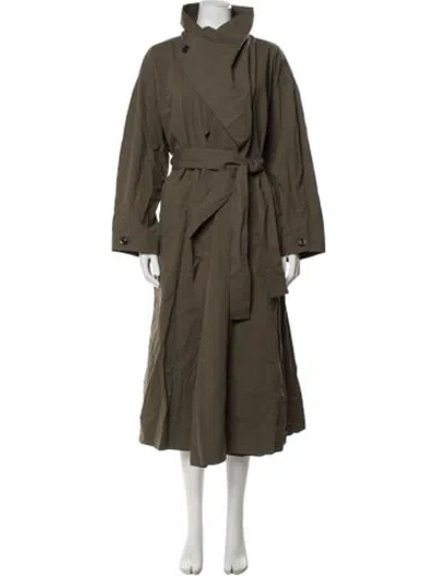 Pre-owned Soeur Trench Coat In Green
