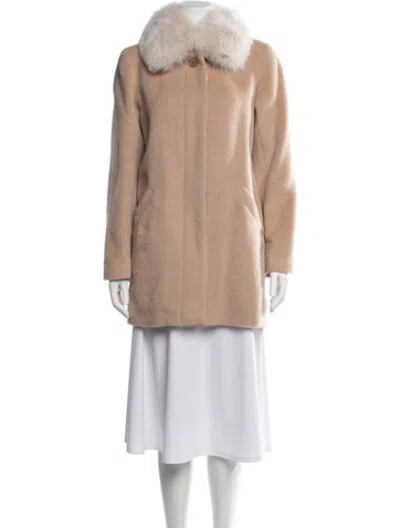 Pre-owned Sofia Cashmere Alpaca Coat In Neutrals