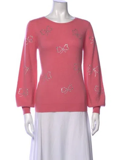 Pre-owned Sofia Cashmere Cashmere Graphic Print Sweater In Pink