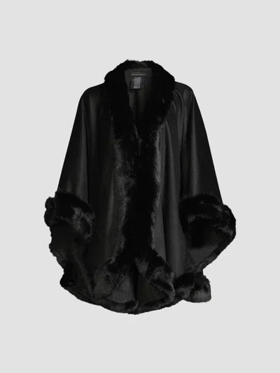 Sofia Cashmere Women's Faux Fur & Cashmere U-cape In Charcoal