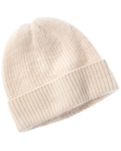 Sofiacashmere Brushed Cashmere Chunky Rib Hat In Beige