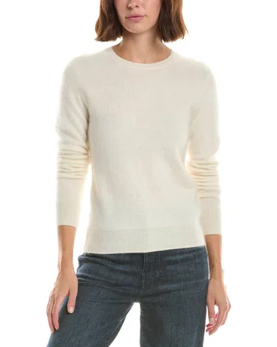 Sofiacashmere Brushed Jersey Crewneck 100% Cashmere Sweater In Beige