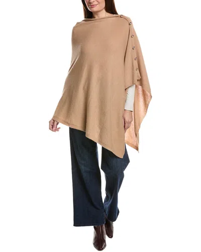 Sofiacashmere Button Shoulder Cashmere Wrap In Brown