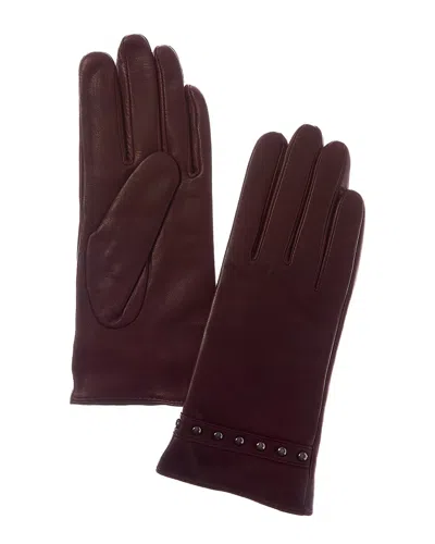 Sofiacashmere Cashmere-lined Nappa Leather Gloves In Red