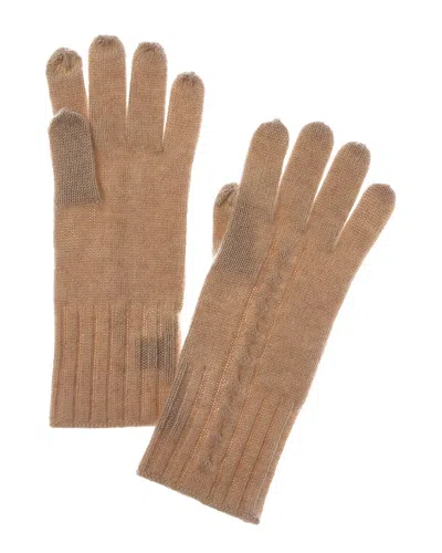 Sofiacashmere Classic Cable Cashmere Gloves In Brown