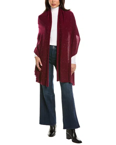 Sofiacashmere Lightweight Sequin Wool & Cashmere-blend Wrap In Red