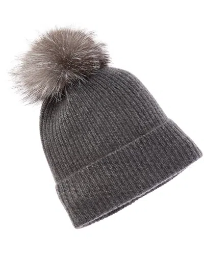Sofiacashmere Rib Cashmere Hat In Grey