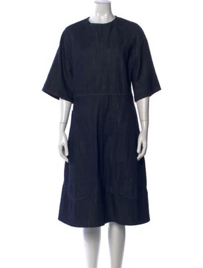 Pre-owned Sofie D'hoore Crew Neck Midi Length Dress In Blue
