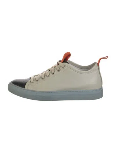 Pre-owned Sofie D'hoore Leather Colorblock Pattern Sneakers In Blue