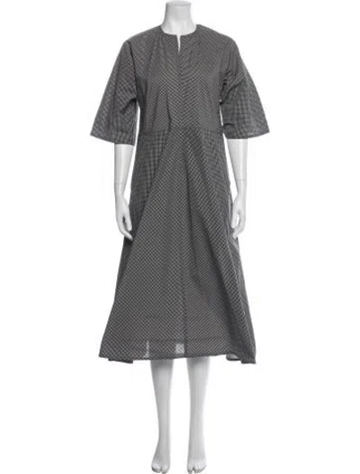 Pre-owned Sofie D'hoore Plaid Print Long Dress In Grey