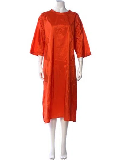 Pre-owned Sofie D'hoore Silk Midi Length Dress In Orange