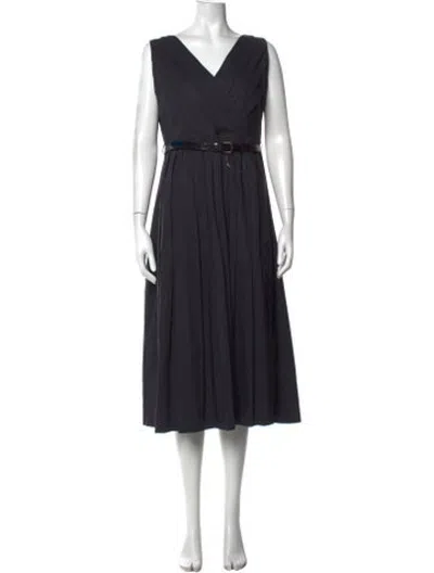 Pre-owned Sofie D'hoore V-neck Midi Length Dress In Blue