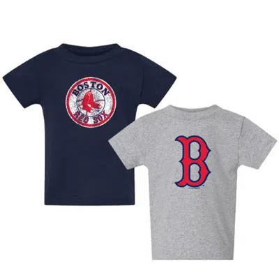 Soft As A Grape Kids' Toddler  Heather Gray/heather Gray Boston Red Sox Cooperstown Collection Two-pack T-s In Multi