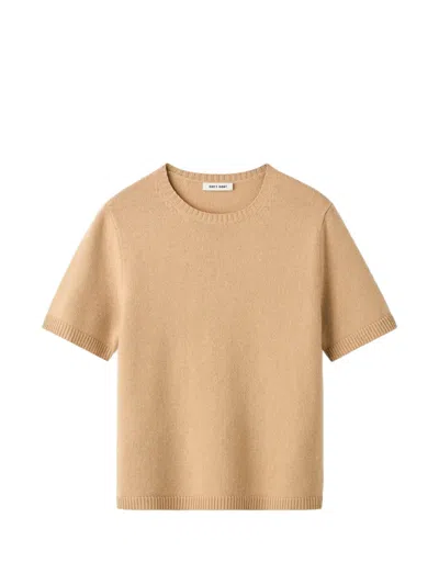 Soft Goat Oversized Knitted T-shirt In Nude