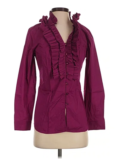 Pre-owned Soft Surroundings Long Sleeve Blouse In Burgundy
