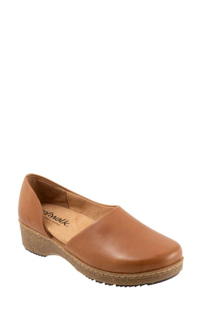 Softwalk Addie Womens Leather D'orsay Clogs In Cognac