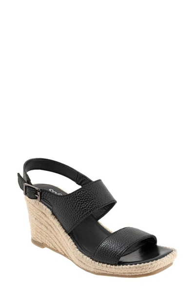 Softwalk Hartley Espadrille Wedge Sandal In Black