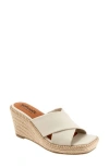 Softwalk Hastings Espadrille Platform Wedge Slide Sandal In Ivory