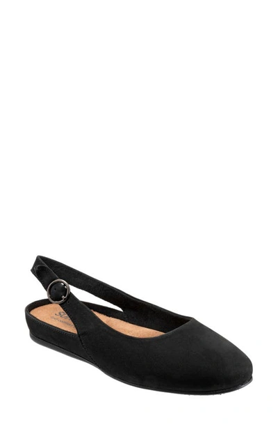 Softwalk Sandy Slingback Flat Sandal In Black