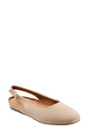 Softwalk Sandy Slingback Flat Sandal In Stone Nubuck