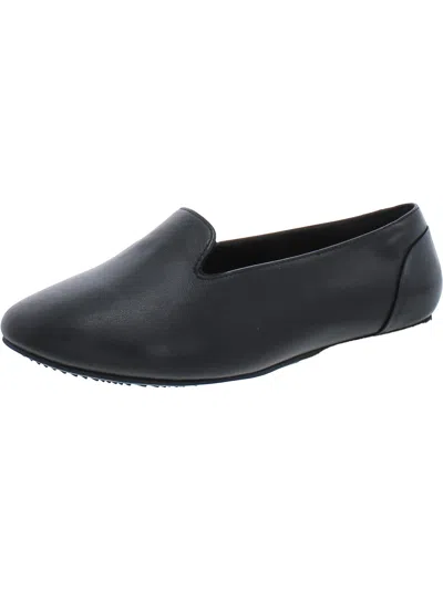 Softwalk Shelby Womens Leather Slip On Loafers In Black